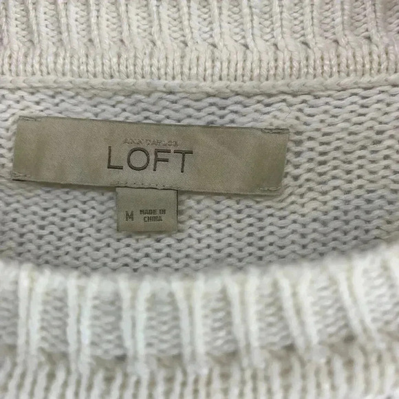 Ann Taylor LOFT Crewneck Brushed Fair Isle Sweater Size Medium Whisper White - Picture 5 of 6